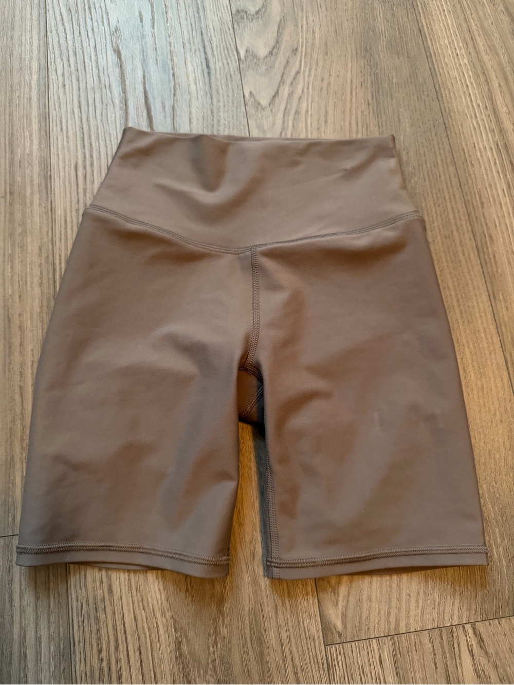 YPB Abercrombie Taupe Brown High Waisted Biker Shorts Size XS Sporty Active